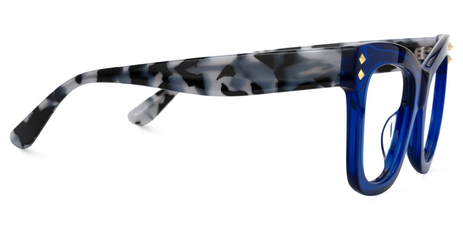 Faustyna - Square Blue Eyeglasses | Vooglam 4