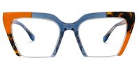 Danyale - Square Orange/Tortoise Eyeglasses | Vooglam Angle View