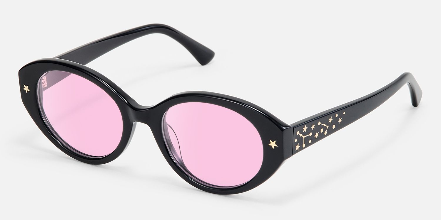Starlust - Oval Black Sunglasses | Vooglam Front View