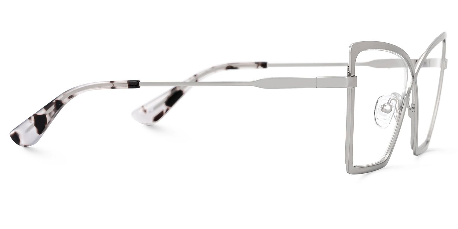 Felicja - Butterfly Silver Eyeglasses by Vooglam - Product View 4