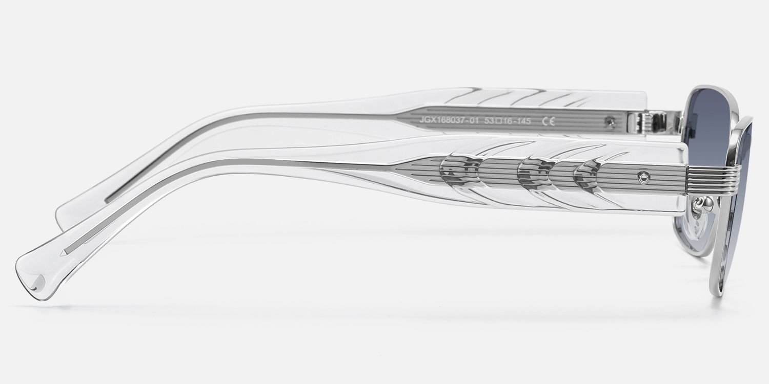 Toyo - Silver Exposed Metal Pin Sunglasses | Vooglam Side View