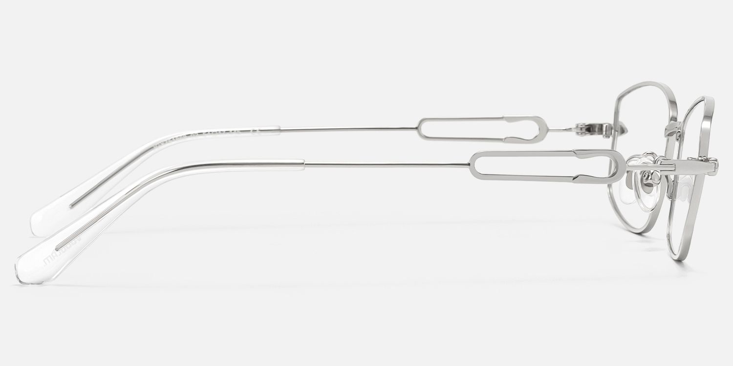Bladework - Silver Thin Metal Narrow Glasses | Vooglam Side View