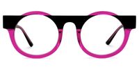 Egon - Round Black/Pink Eyeglasses | Vooglam Angle View