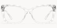 Shane - Rectangle Crystal Clear Faceted Glasses │Vooglam Angle View