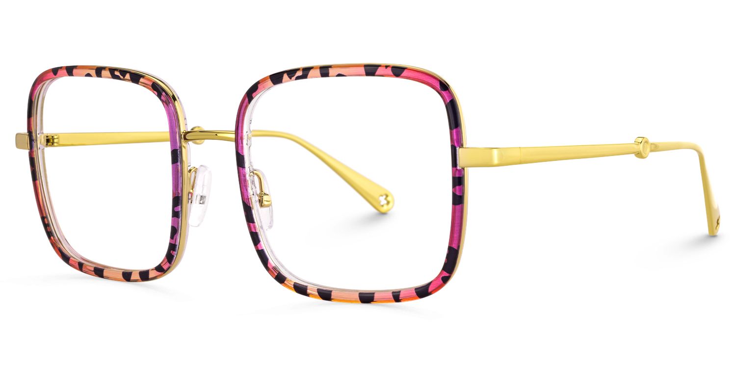 Jace - Square Floral Eyeglasses | Vooglam Front View
