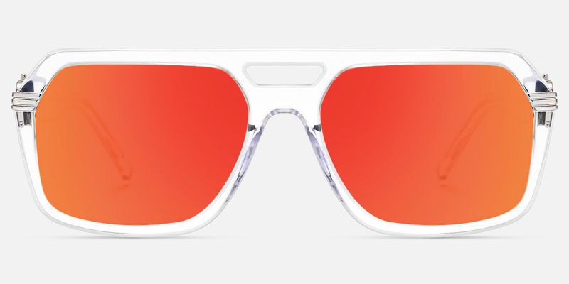 Maverick - Clear Aviator Mirror Sunglasses | Vooglam