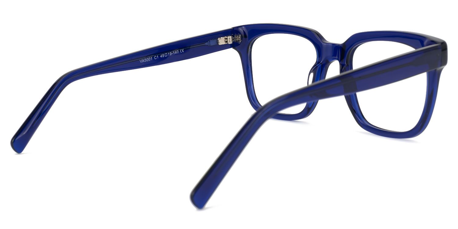 Elisedd - Square Blue Eyeglasses | Vooglam Side View