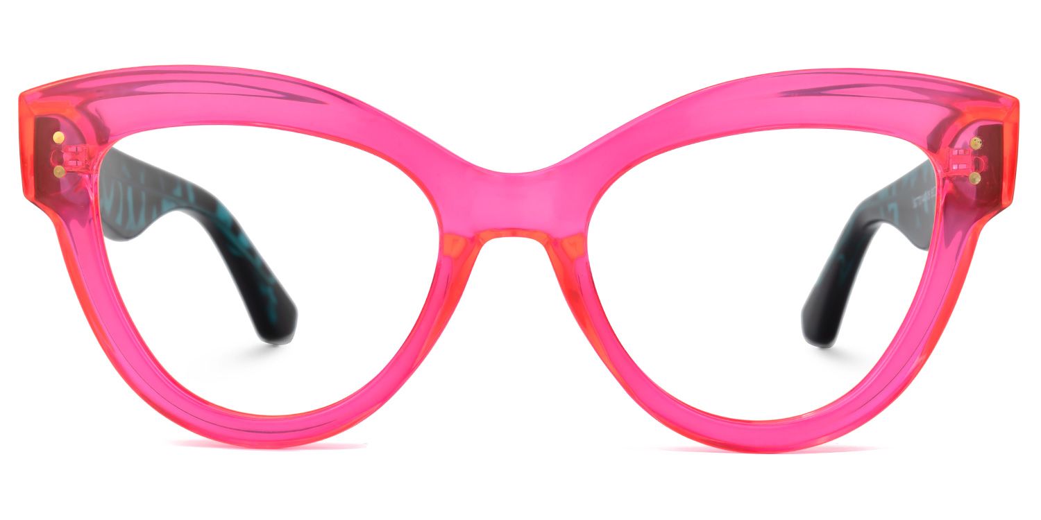 Samson - Cat Eye Bright/Pink Eyeglasses | Vooglam Angle View