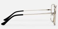 Kafele - Square Silver Eyeglasses | Vooglam Side View