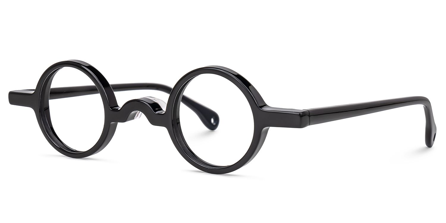 Desirie - Round Black Eyeglasses | Vooglam Front View