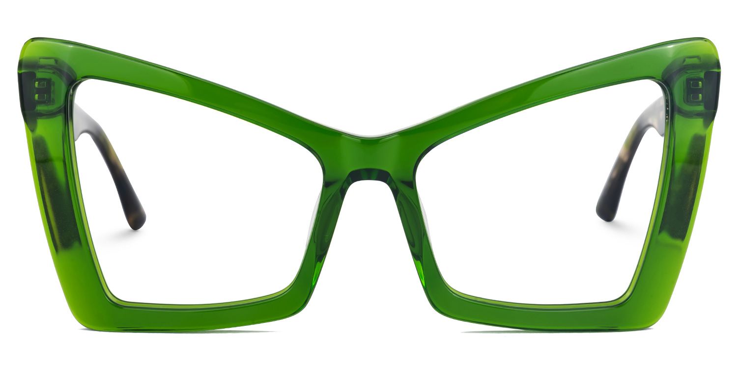 Elidius - Cat Eye Green Eyeglasses | Vooglam Angle View