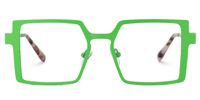 Elowen - Rectangle Green Eyeglasses | Vooglam Angle View