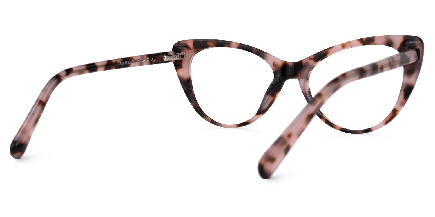 Eleanore - Cat Eye Pink/Tortoise Eyeglasses | Vooglam Side View