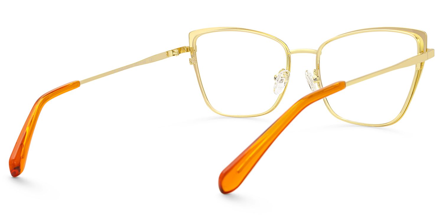 Kailas - Cat Eye Orange Eyeglasses | Vooglam Side View