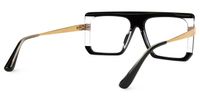 Damiano - Aviator Black/Crystal Two-tone Eyeglasses | Vooglam Side View