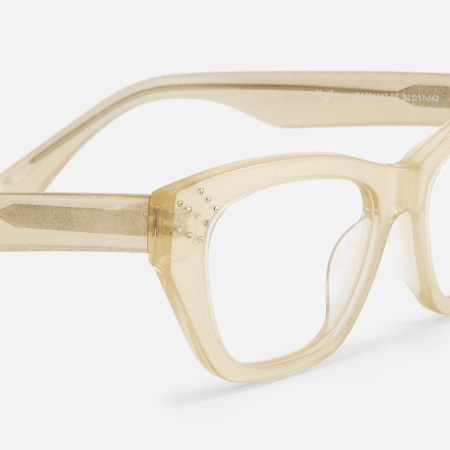 Starlina - Rectangle Champagne Eyeglasses | Vooglam Design Details