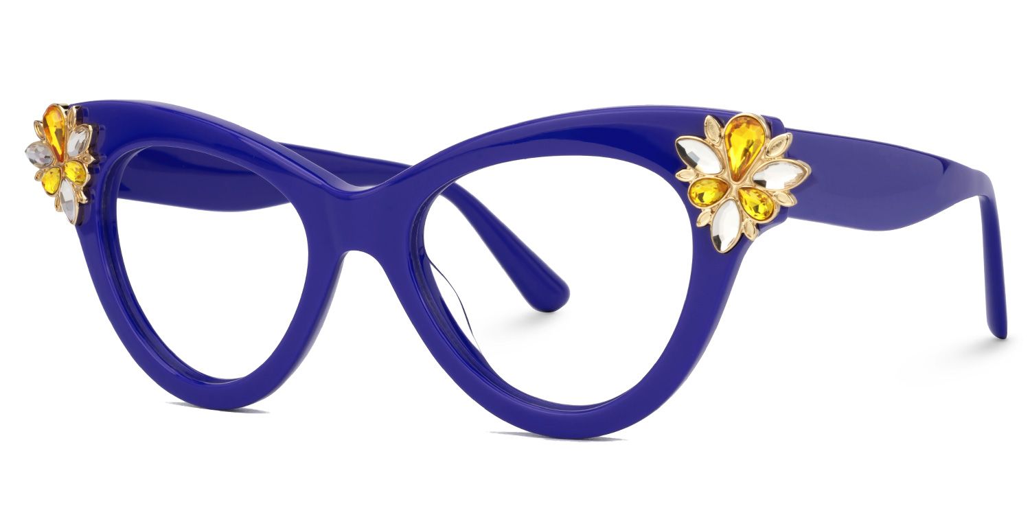 Farai - Cat Eye Purple Eyeglasses | Vooglam Front View