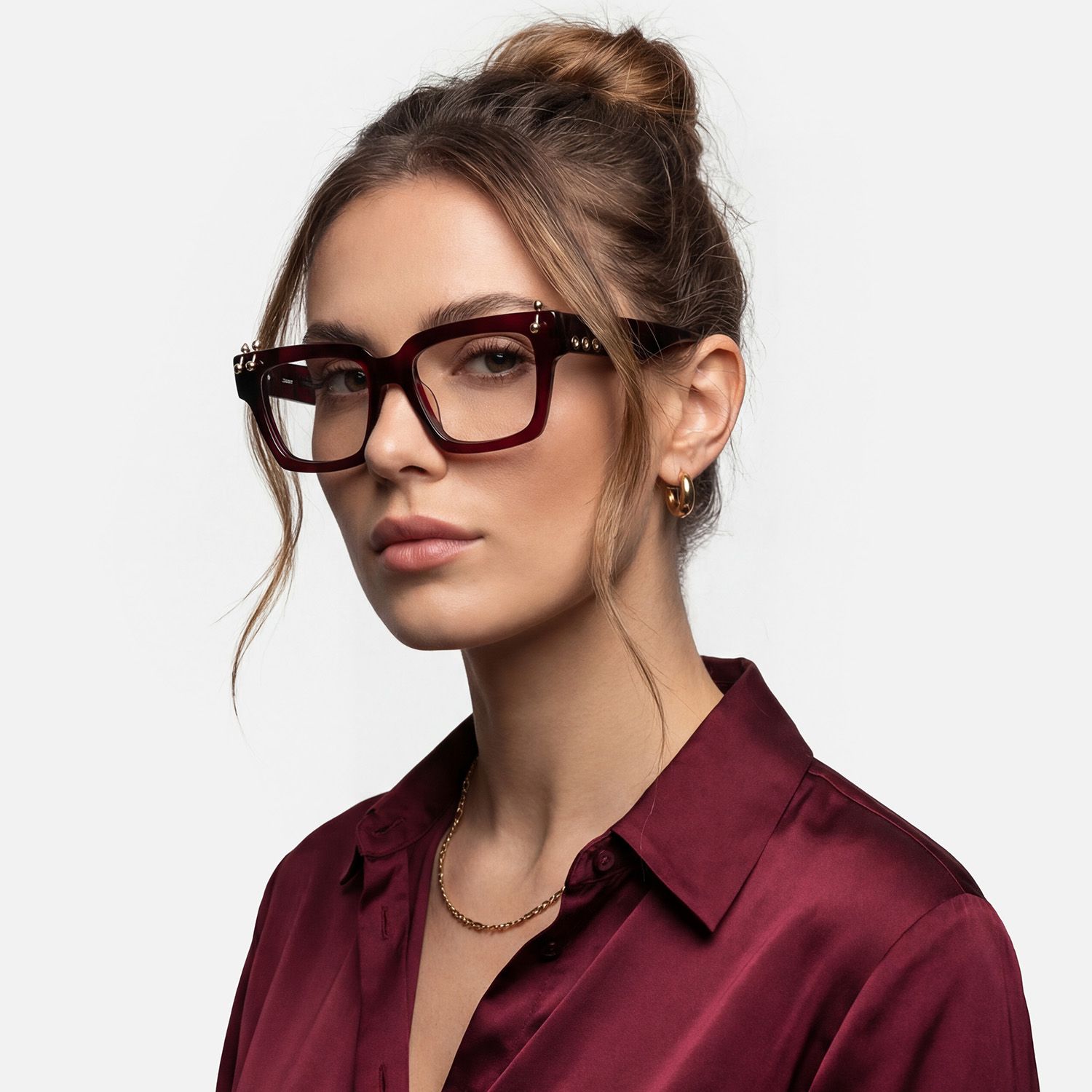 Explore the design story of PIERCE - Square Red Eyeglasses | Vooglam