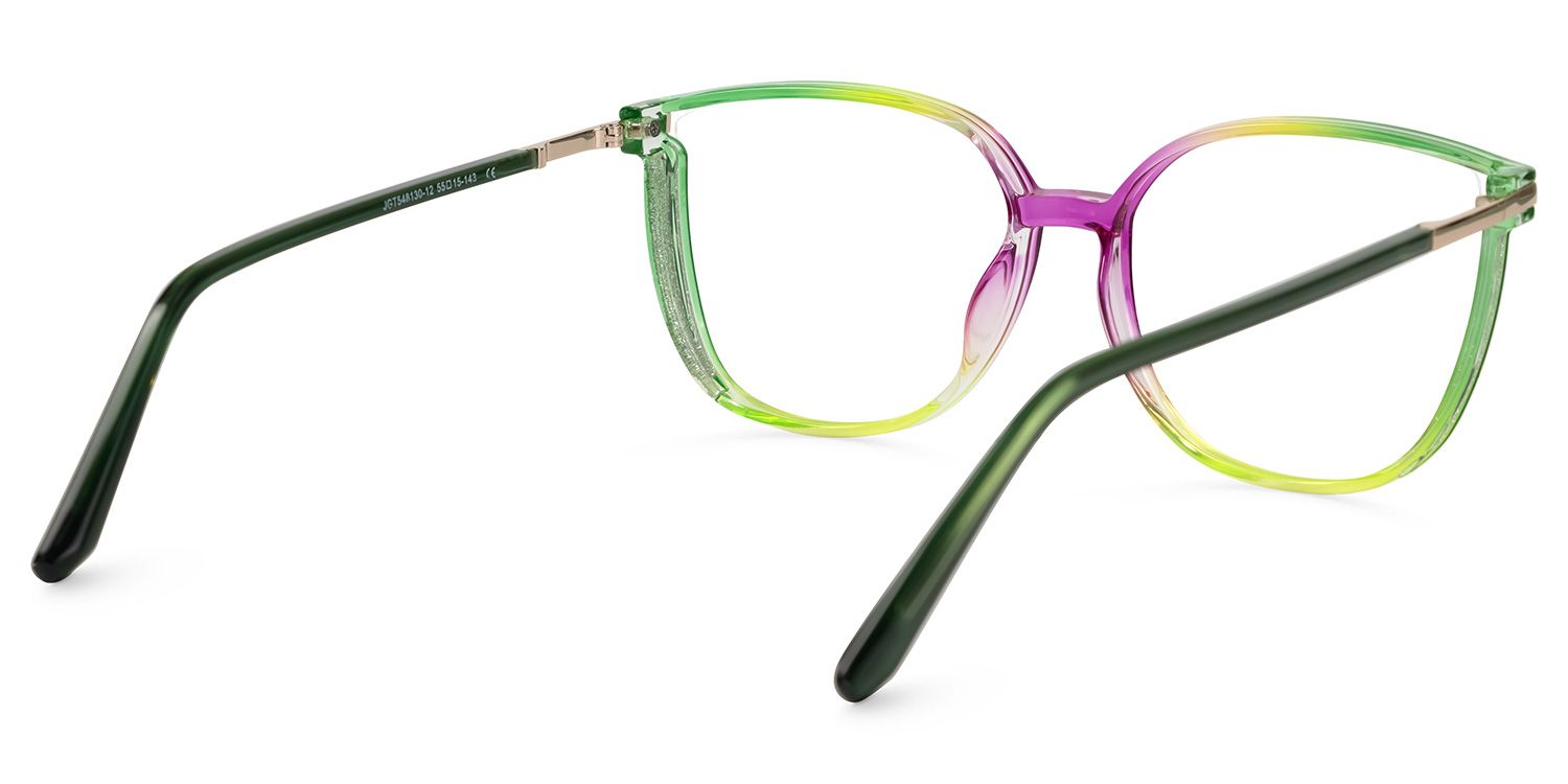 Kinfe - Square Green/Purple Eyeglasses | Vooglam Side View