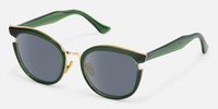 Retro Classic Hunter Green Sunglasses Cat Eye Shape | Vooglam Front View
