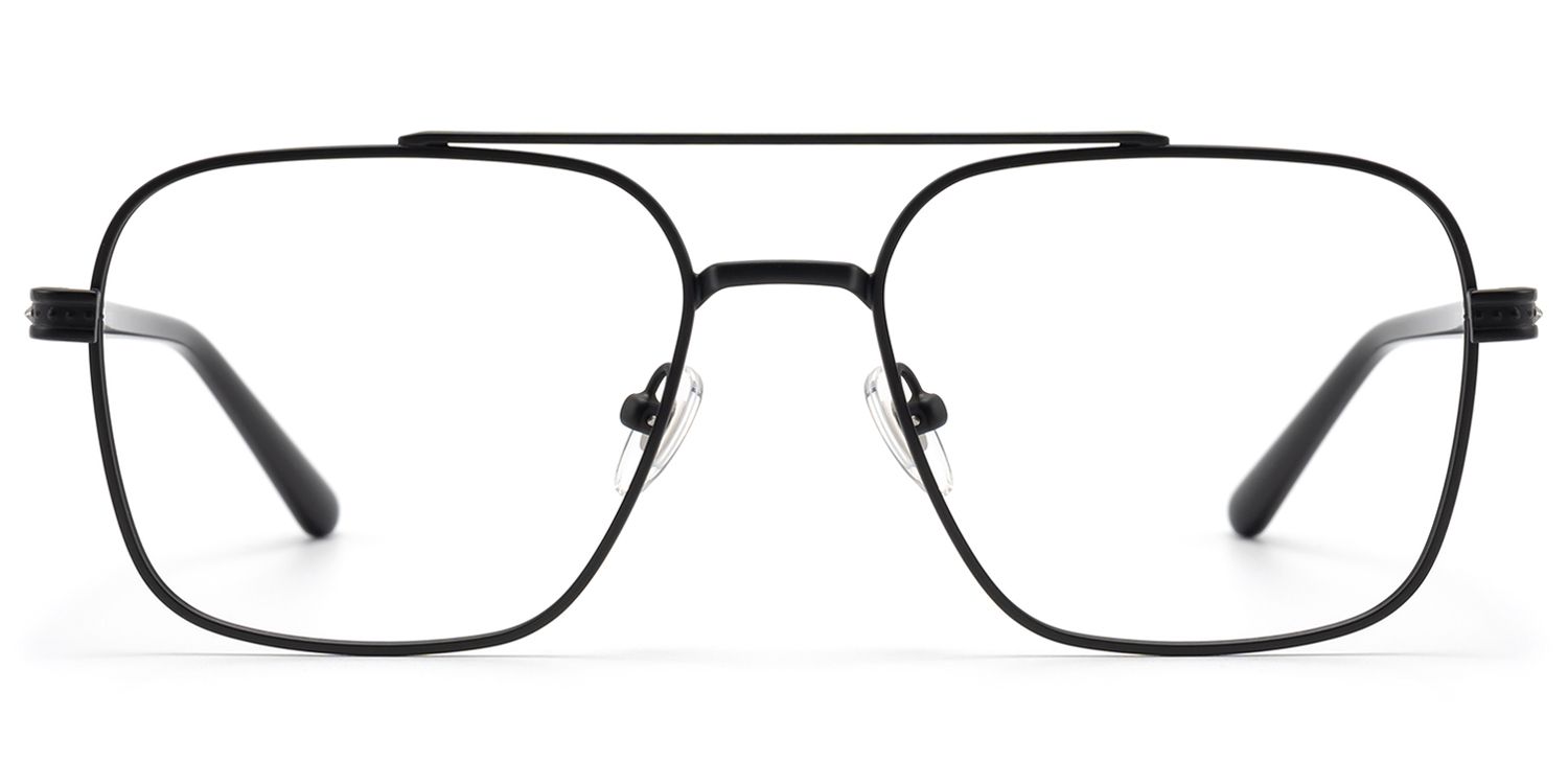 Frame Size of Kovar - Matte Black Monochrome Wire Aviator | Vooglam
