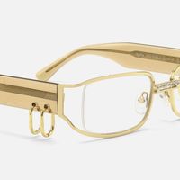 Riff - Rectangle Gold Eyeglasses | Vooglam Design Details