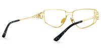 Sakina - Geometric Gold Eyeglasses | Vooglam Side View