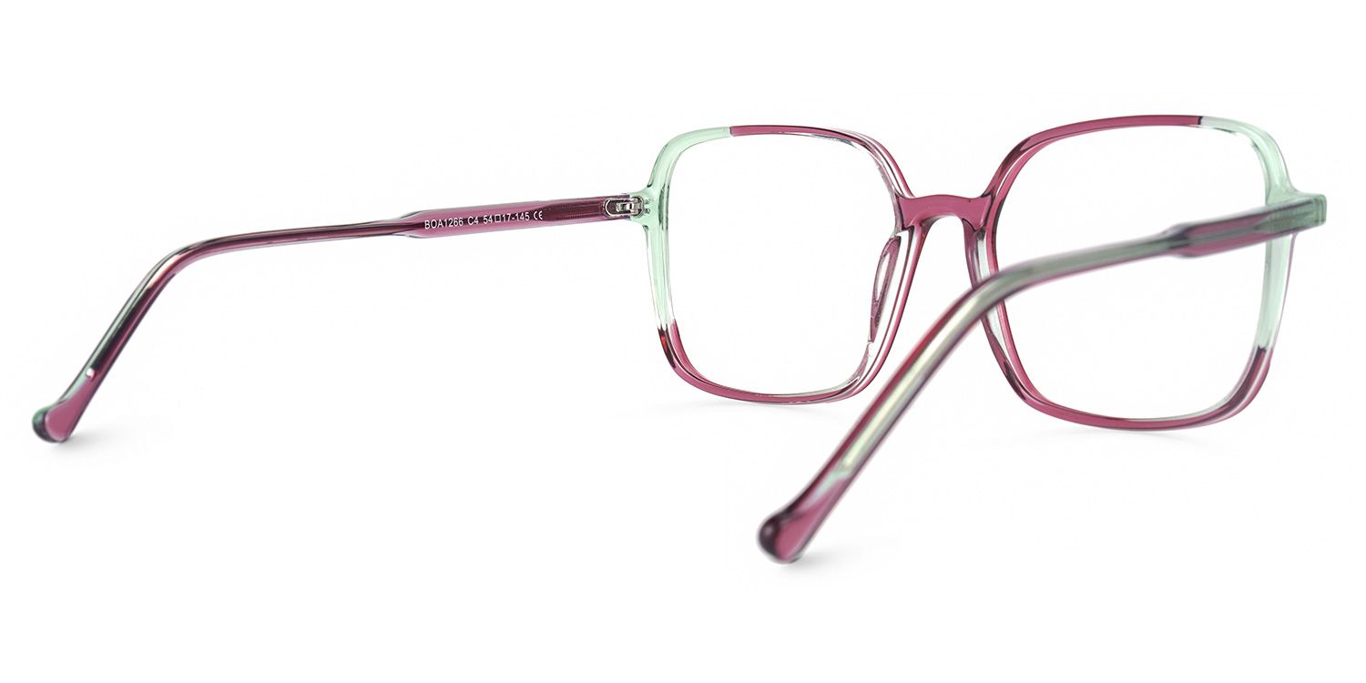 Delphina - Square Purple Eyeglasses | Vooglam Side View