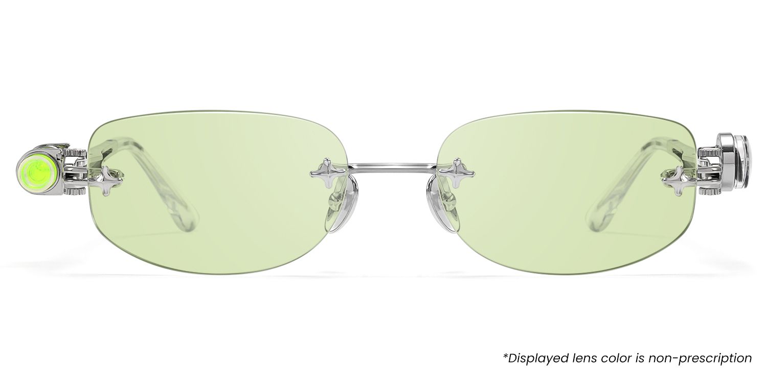 The Utilitarian - Oval Silver Sunglasses | Vooglam Product Details 1