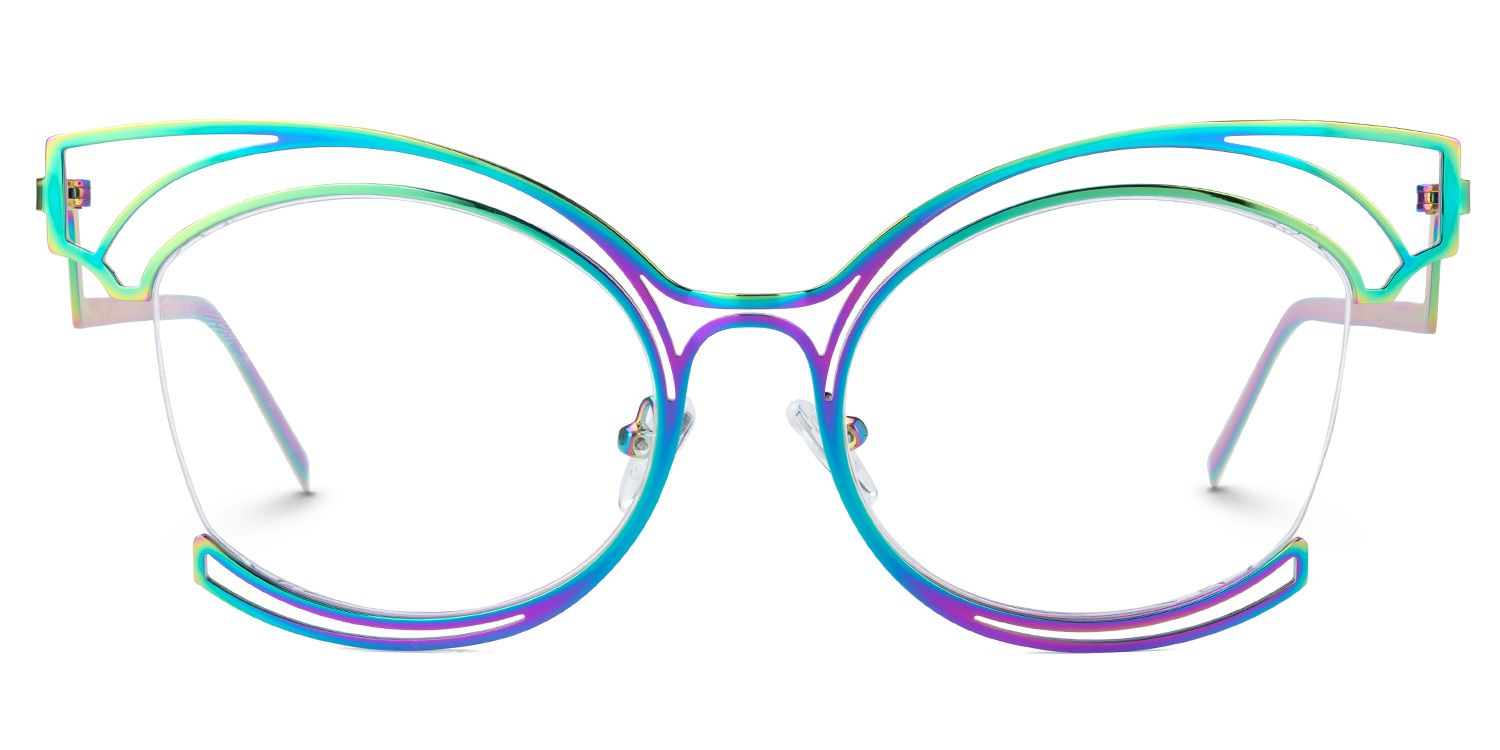 Maggie - Vibrant Cat Eye Aurora Hue Glasses | Vooglam Angle View