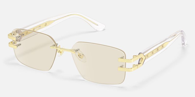 Aurum - Black Rimless Rectangle Glasses | Vooglam