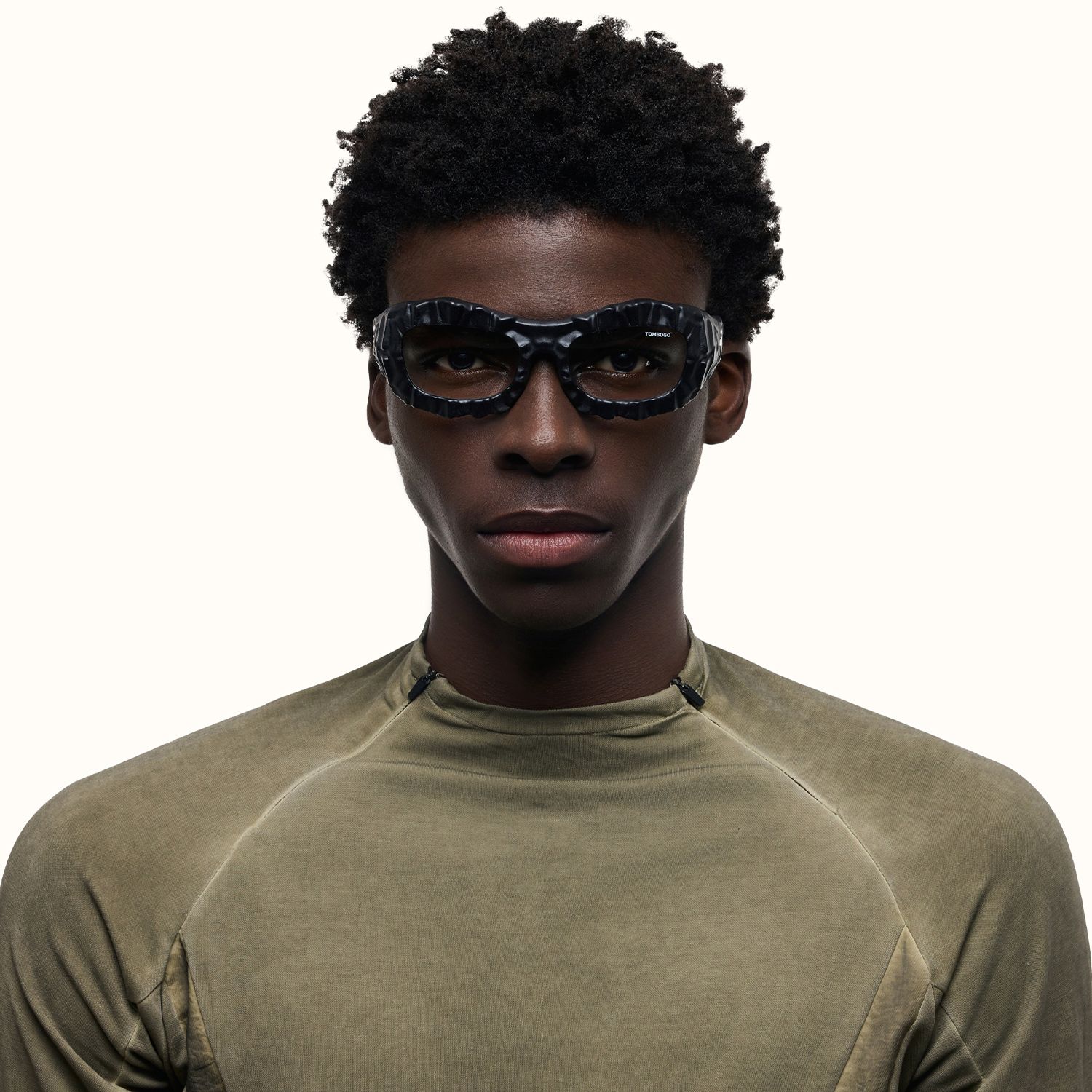 The Geologist - Bold Black Marble Glasses | Vooglam On Model 2