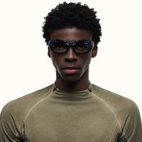 The Geologist - Geometric Black Eyeglasses | Vooglam On Model 2