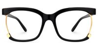 Adjoa - Rectangle Black Eyeglasses | Vooglam Angle View
