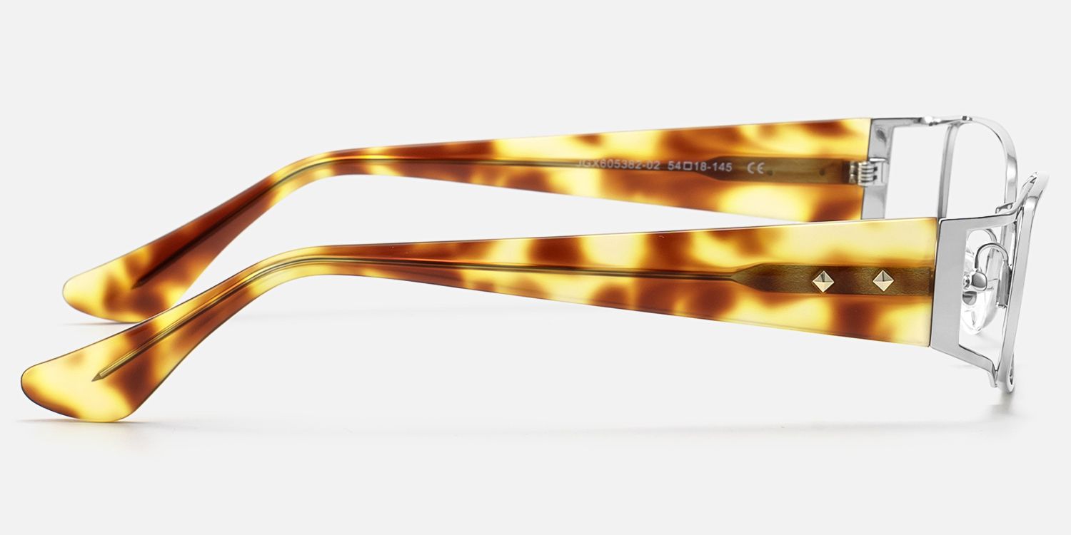 Wren - Nickel-Free Rectangle Silver Eyeglasses | Vooglam Side View