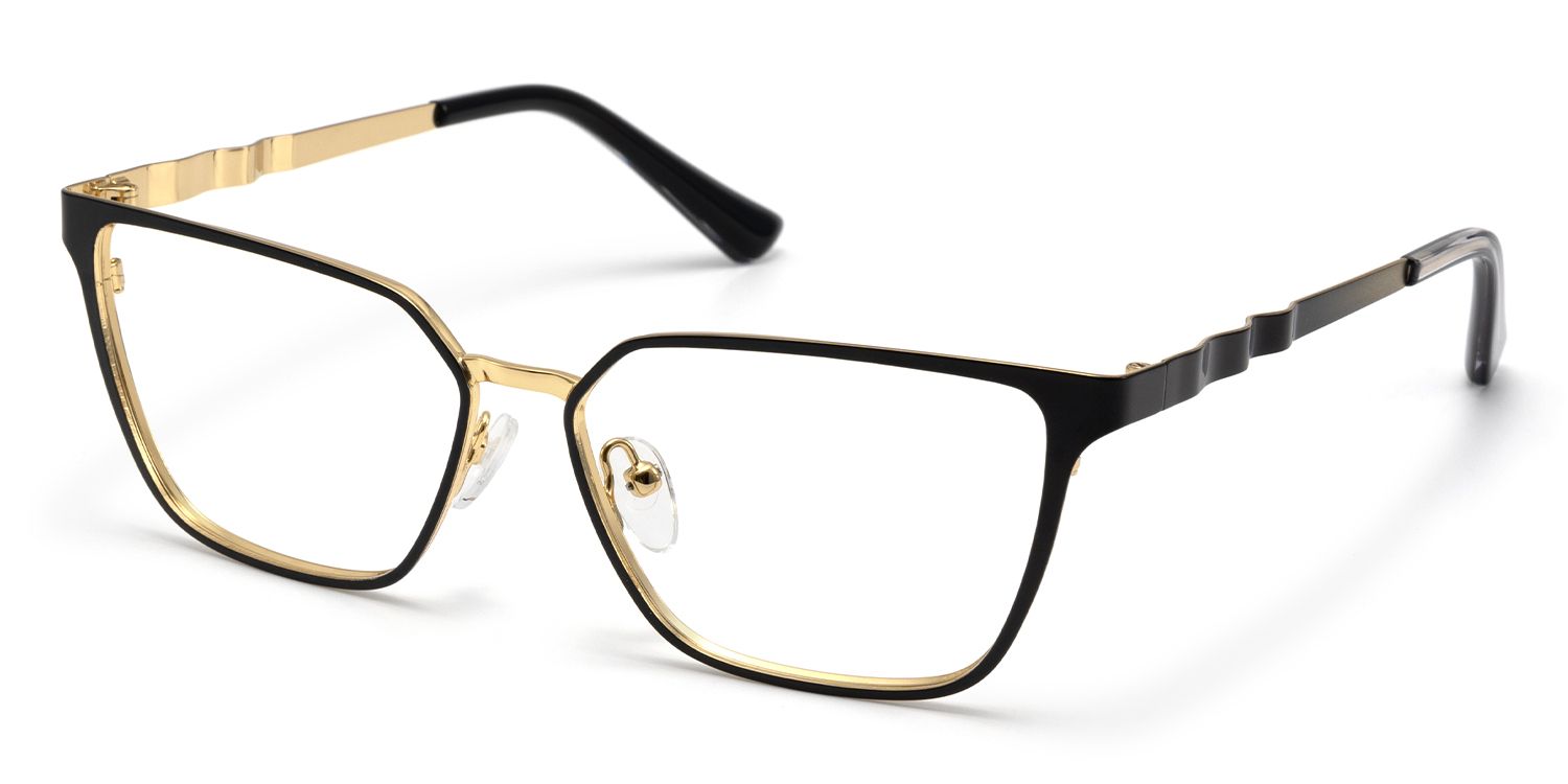 Hologram - Rectangle Black Eyeglasses | Vooglam Front View