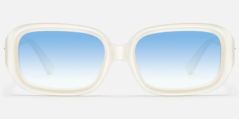Prism - Pearlescent White Gradient Blue Sunnies by Vooglam