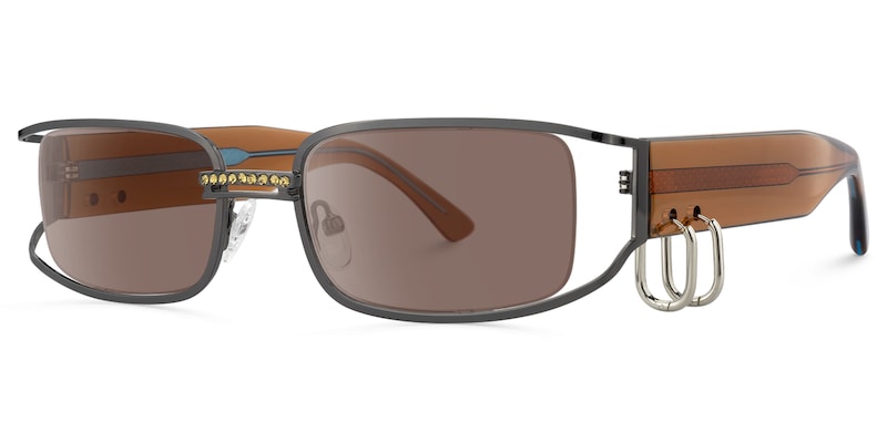 Riff - Rectangle Grey Sunglasses