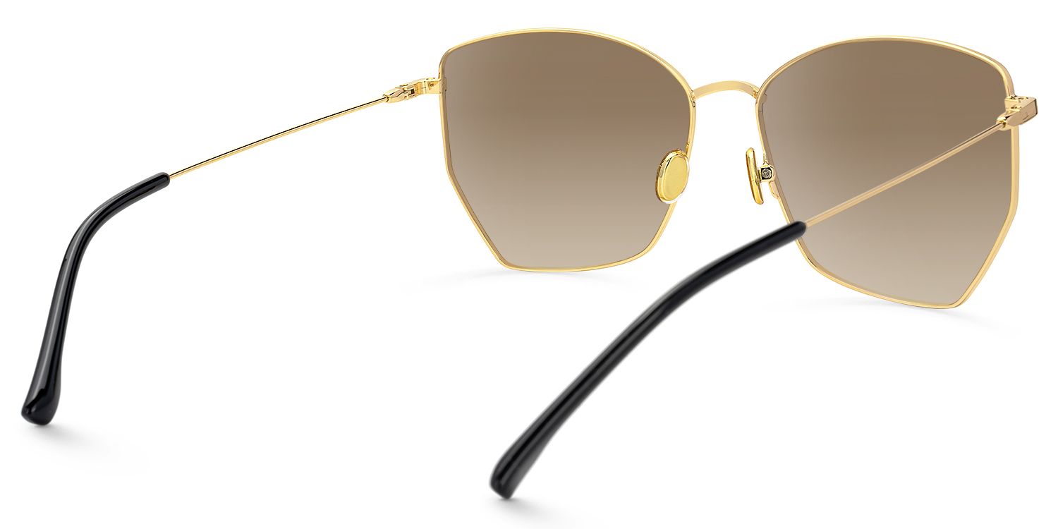 Keahi - Geometric Brown Sunglasses | Vooglam Side View