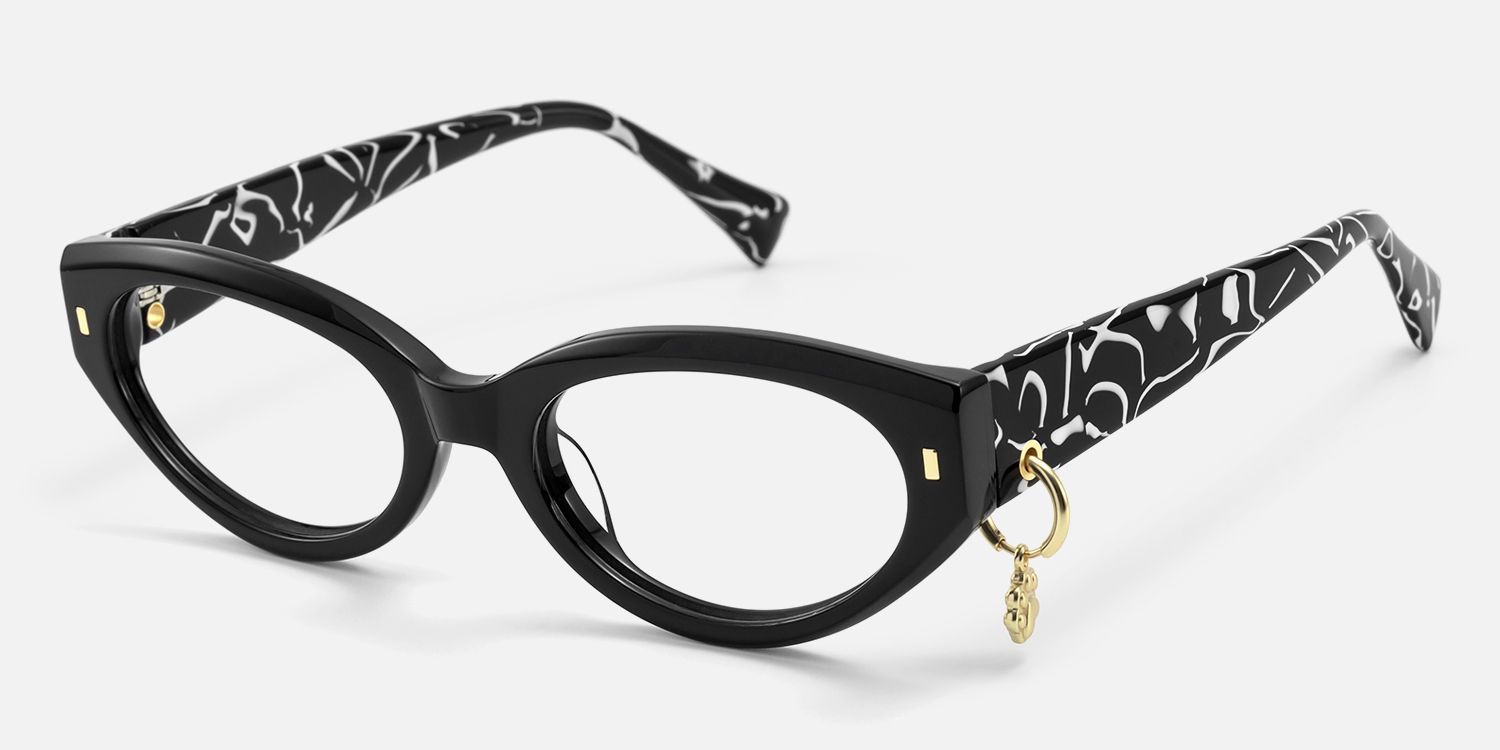 Meow - Cat Eye Black Eyeglasses | Vooglam Front View