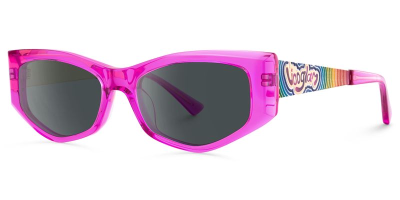 Tahiya - Geometric Pink Sunglasses | Vooglam