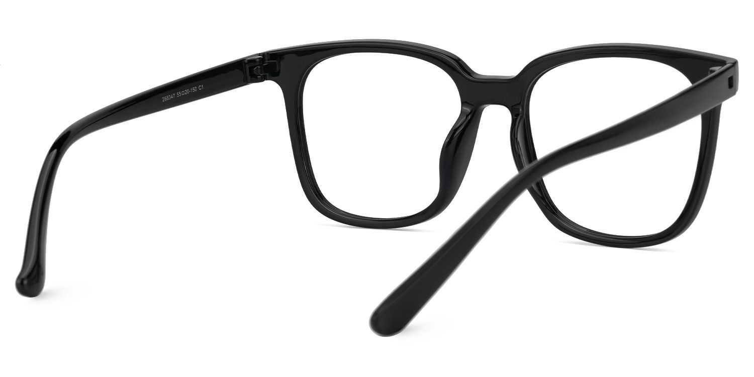 Faina - Square Black Eyeglasses | Vooglam Side View
