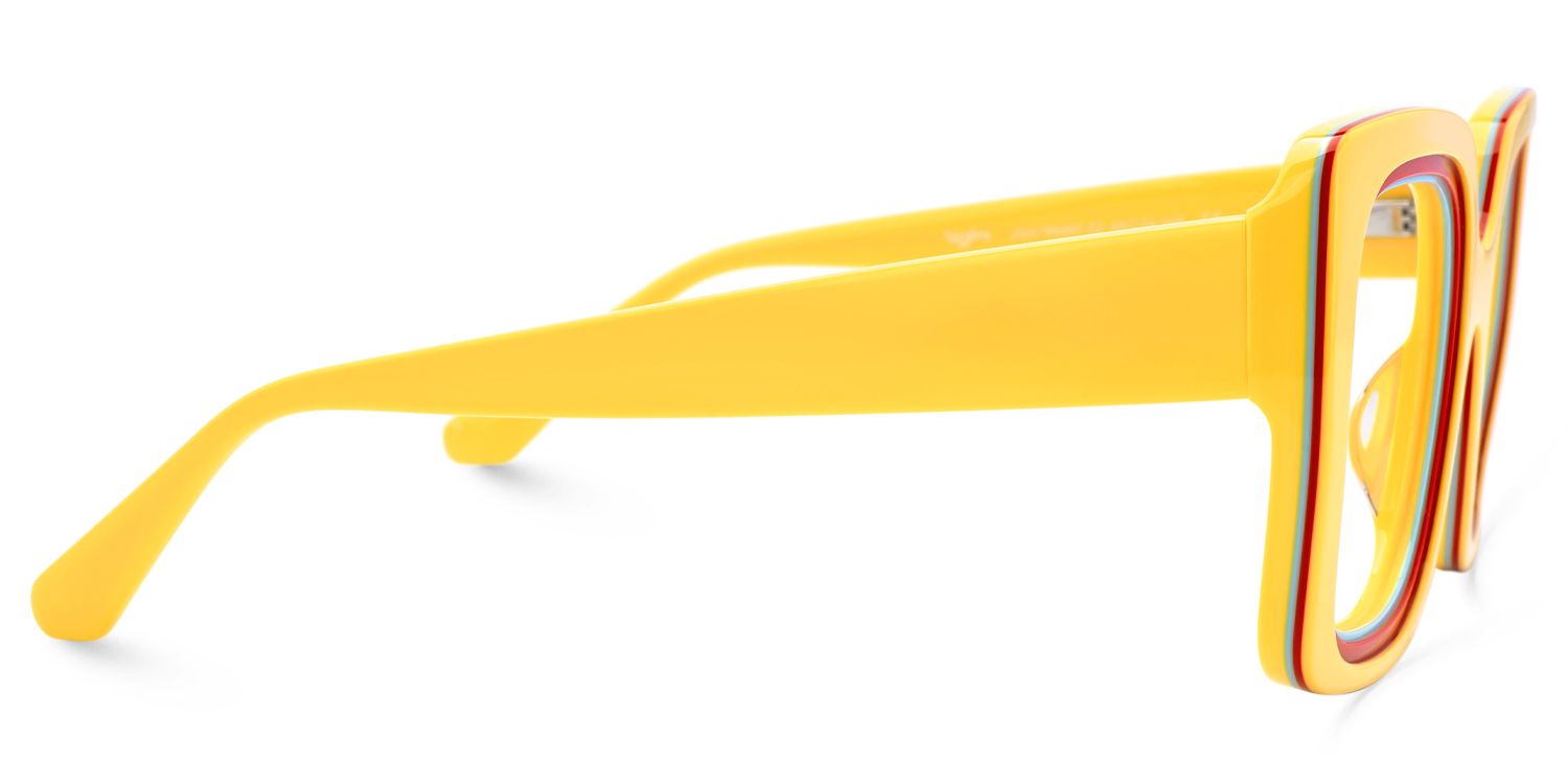 Esadowa - Square Yellow Eyeglasses | Vooglam 4
