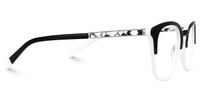 Elaina - Square Black/White Eyeglasses | Vooglam