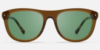O'Keeffe - Clear Brown Aviator Sunglasses | Vooglam Angle View