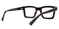 Delaram - Rectangle Black/Purple Eyeglasses | Vooglam Side View