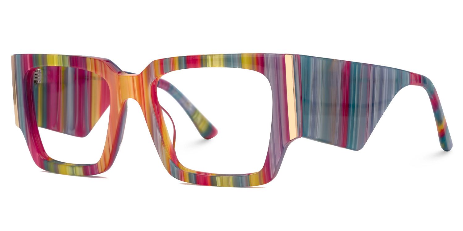 Fantasia - Rectangle Multicolor Eyeglasses | Vooglam Front View