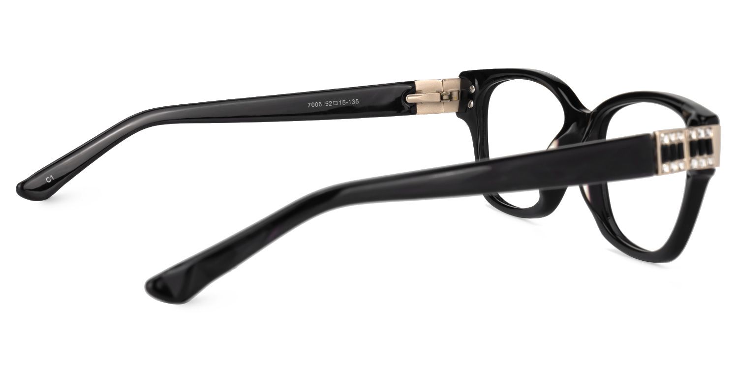 Elyse - Rectangle Black Eyeglasses | Vooglam Side View