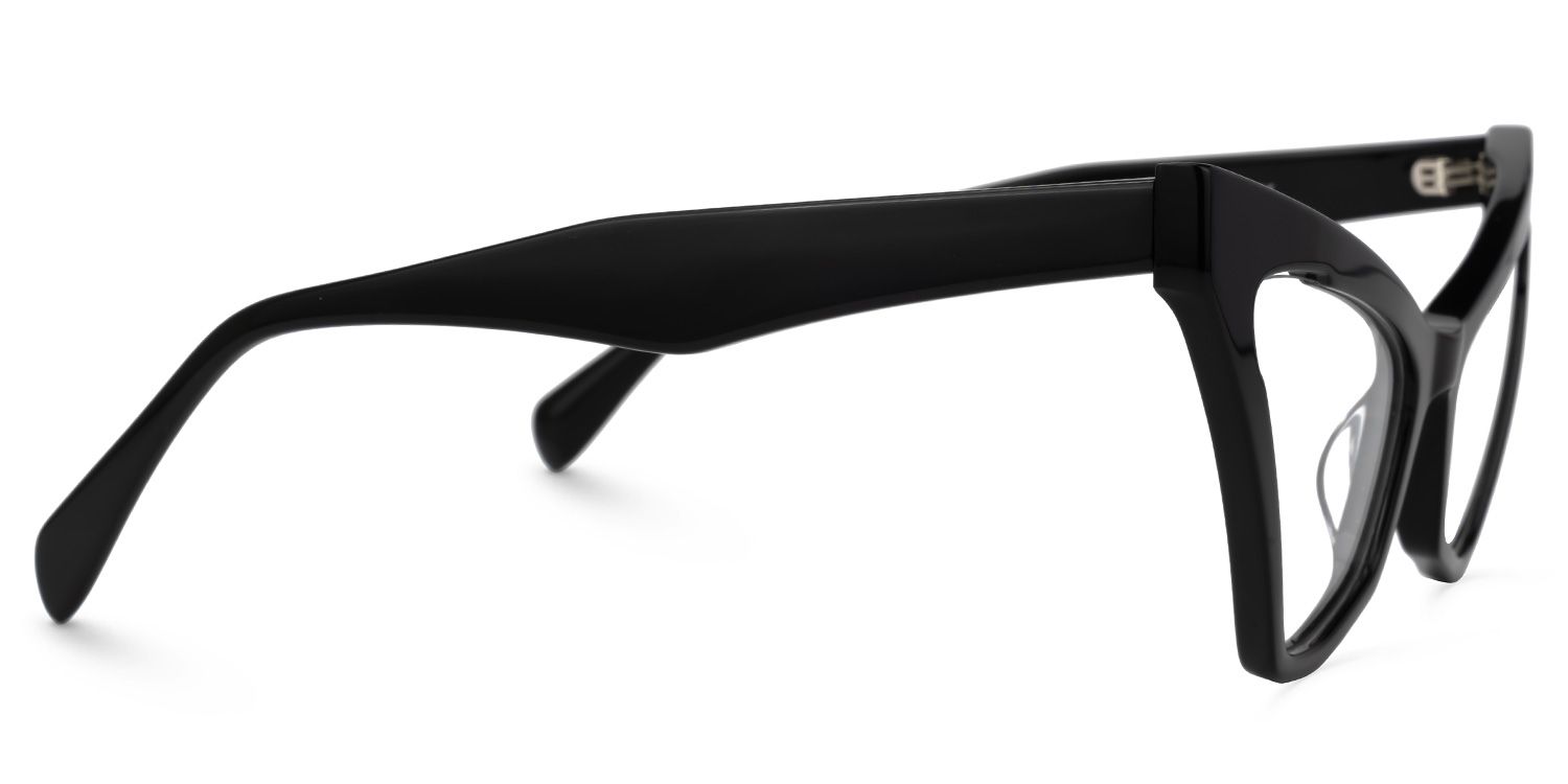 Caitlyn - Cat Eye Black Eyeglasses by Vooglam - Product View 4