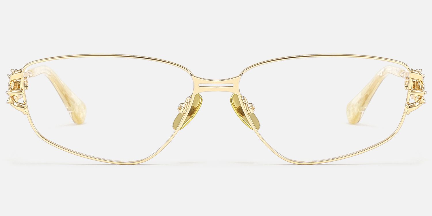 Spine - Gold Geometric Gothic Eyewear | Vooglam Angle View